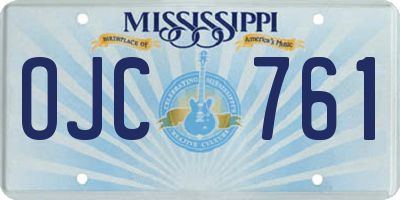MS license plate OJC761