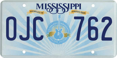 MS license plate OJC762