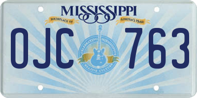 MS license plate OJC763