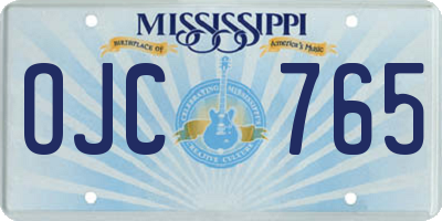 MS license plate OJC765