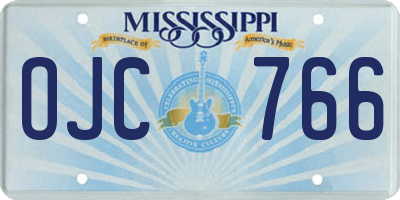 MS license plate OJC766