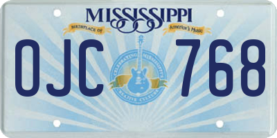 MS license plate OJC768