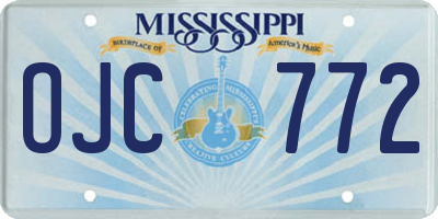 MS license plate OJC772