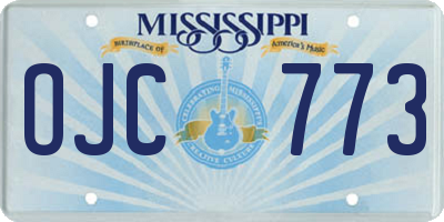 MS license plate OJC773