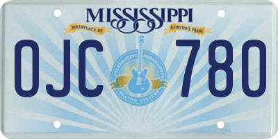 MS license plate OJC780