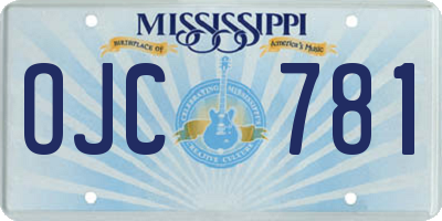 MS license plate OJC781