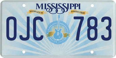 MS license plate OJC783