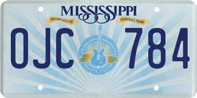 MS license plate OJC784