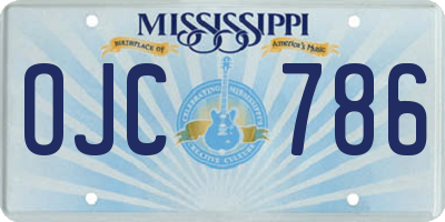 MS license plate OJC786