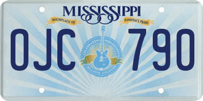 MS license plate OJC790