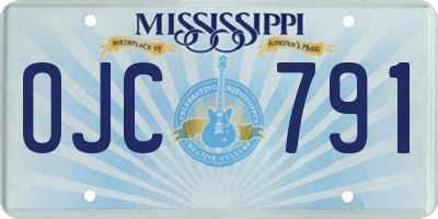 MS license plate OJC791