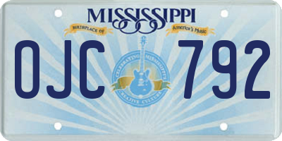 MS license plate OJC792