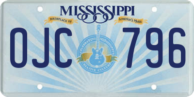 MS license plate OJC796