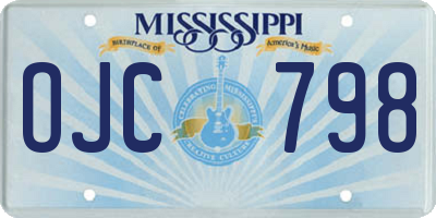 MS license plate OJC798