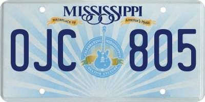 MS license plate OJC805