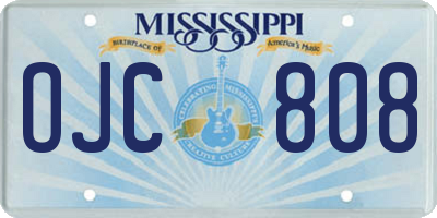 MS license plate OJC808