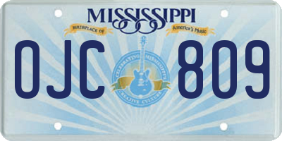 MS license plate OJC809