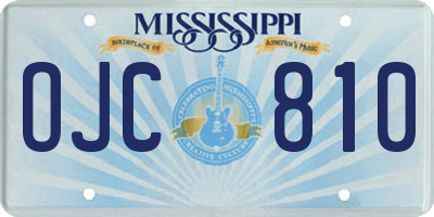 MS license plate OJC810