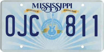 MS license plate OJC811