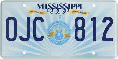 MS license plate OJC812