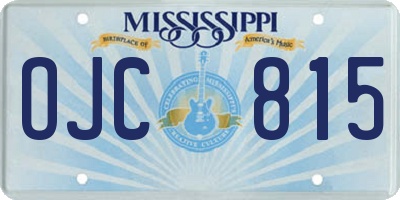 MS license plate OJC815