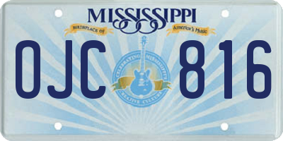 MS license plate OJC816