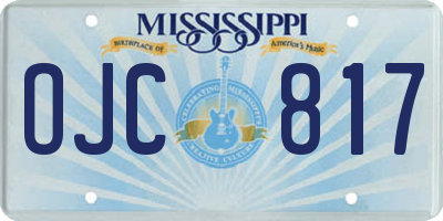 MS license plate OJC817