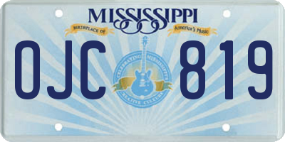 MS license plate OJC819