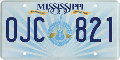 MS license plate OJC821