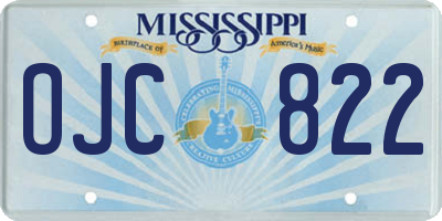 MS license plate OJC822