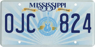 MS license plate OJC824