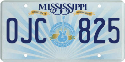 MS license plate OJC825