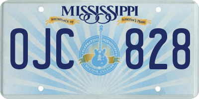 MS license plate OJC828