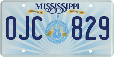 MS license plate OJC829