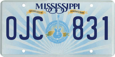 MS license plate OJC831