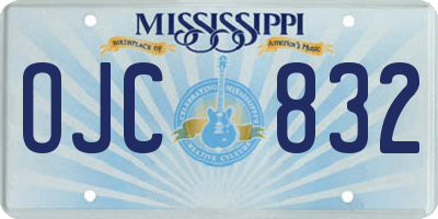 MS license plate OJC832