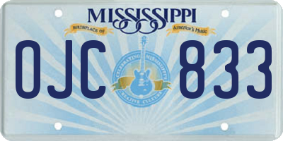 MS license plate OJC833