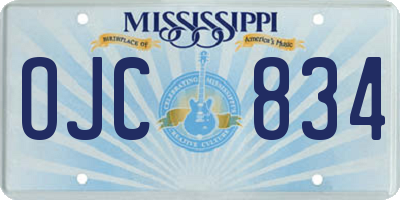 MS license plate OJC834