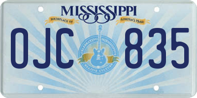 MS license plate OJC835