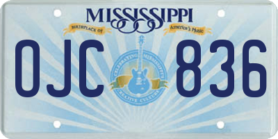 MS license plate OJC836