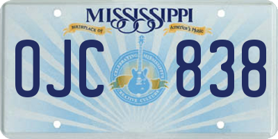 MS license plate OJC838
