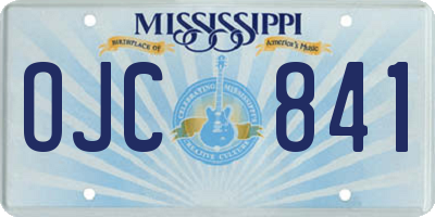 MS license plate OJC841