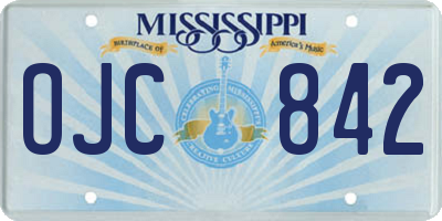 MS license plate OJC842
