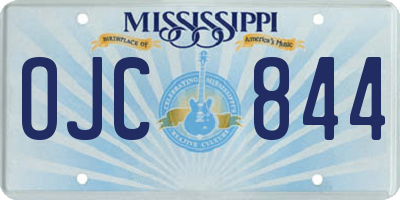 MS license plate OJC844