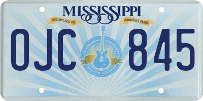 MS license plate OJC845