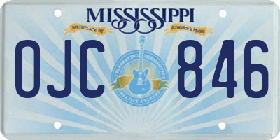 MS license plate OJC846