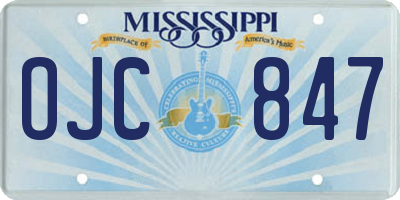 MS license plate OJC847