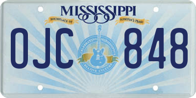 MS license plate OJC848