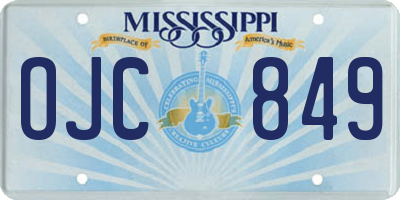 MS license plate OJC849