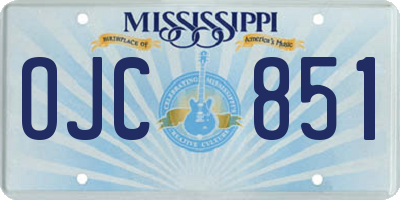 MS license plate OJC851